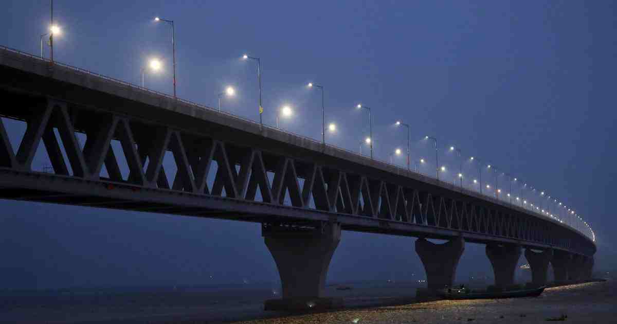 Padma Bridge lights up the night ahead of opening